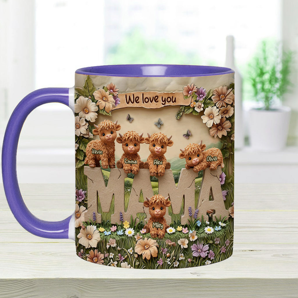 Cute Highland Cow Mama - Personalized Mother Accent Mug