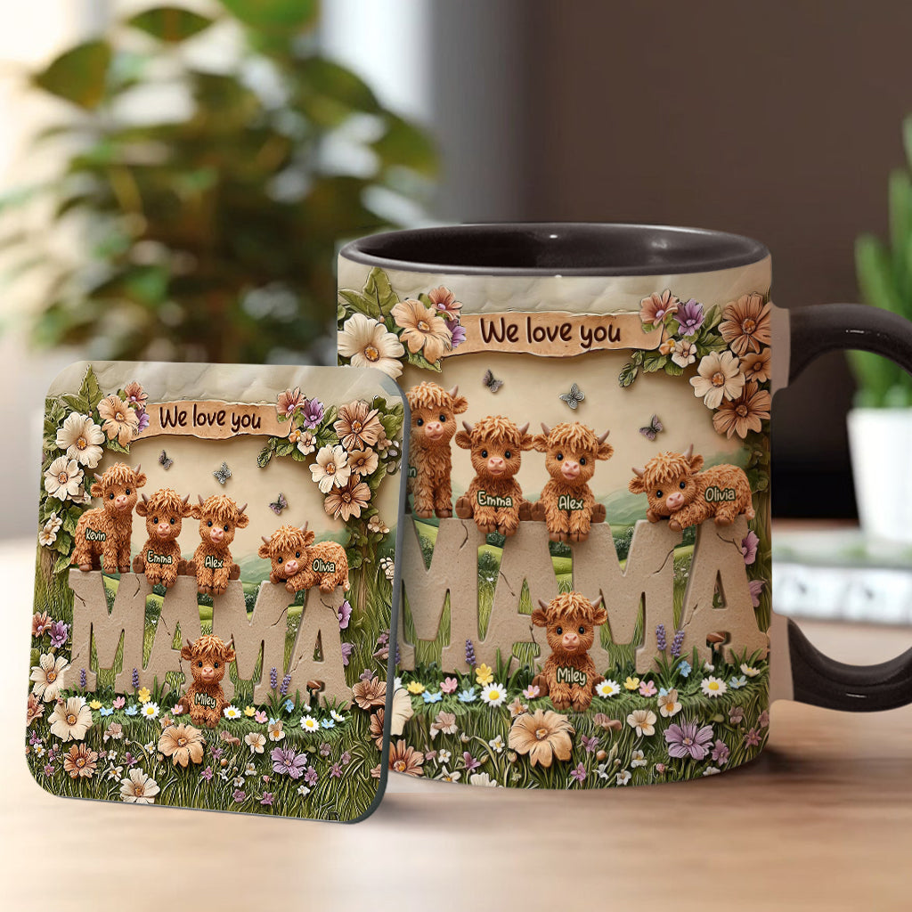 Cute Highland Cow Mama - Personalized Mother Accent Mug