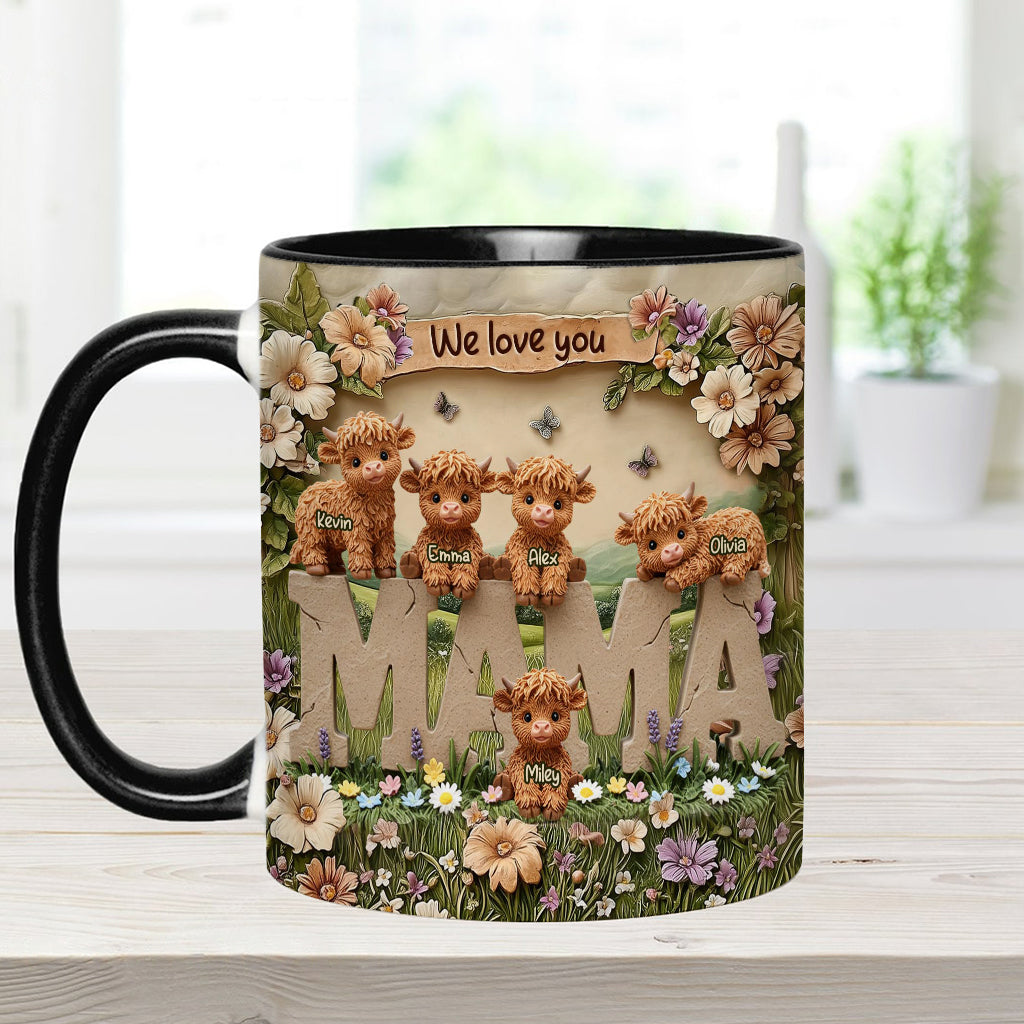 Cute Highland Cow Mama - Personalized Mother Accent Mug