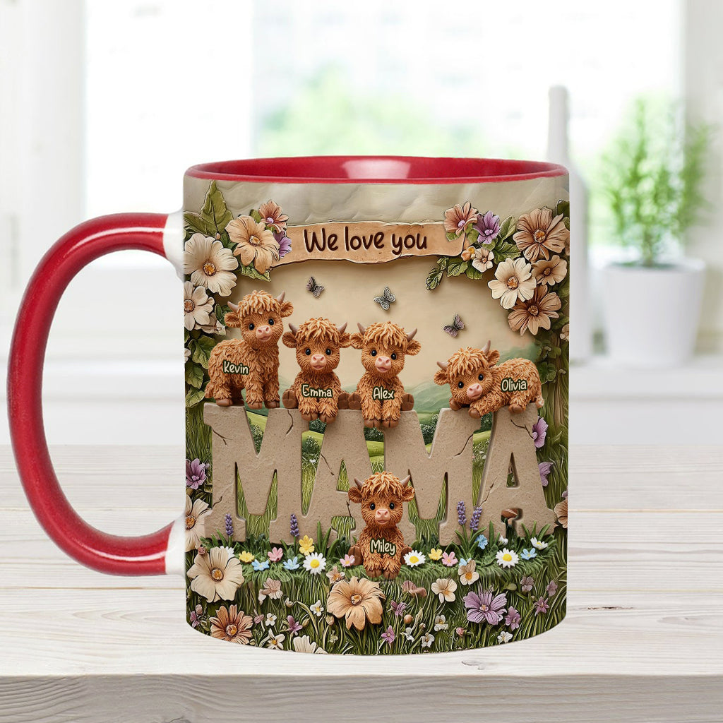 Cute Highland Cow Mama - Personalized Mother Accent Mug