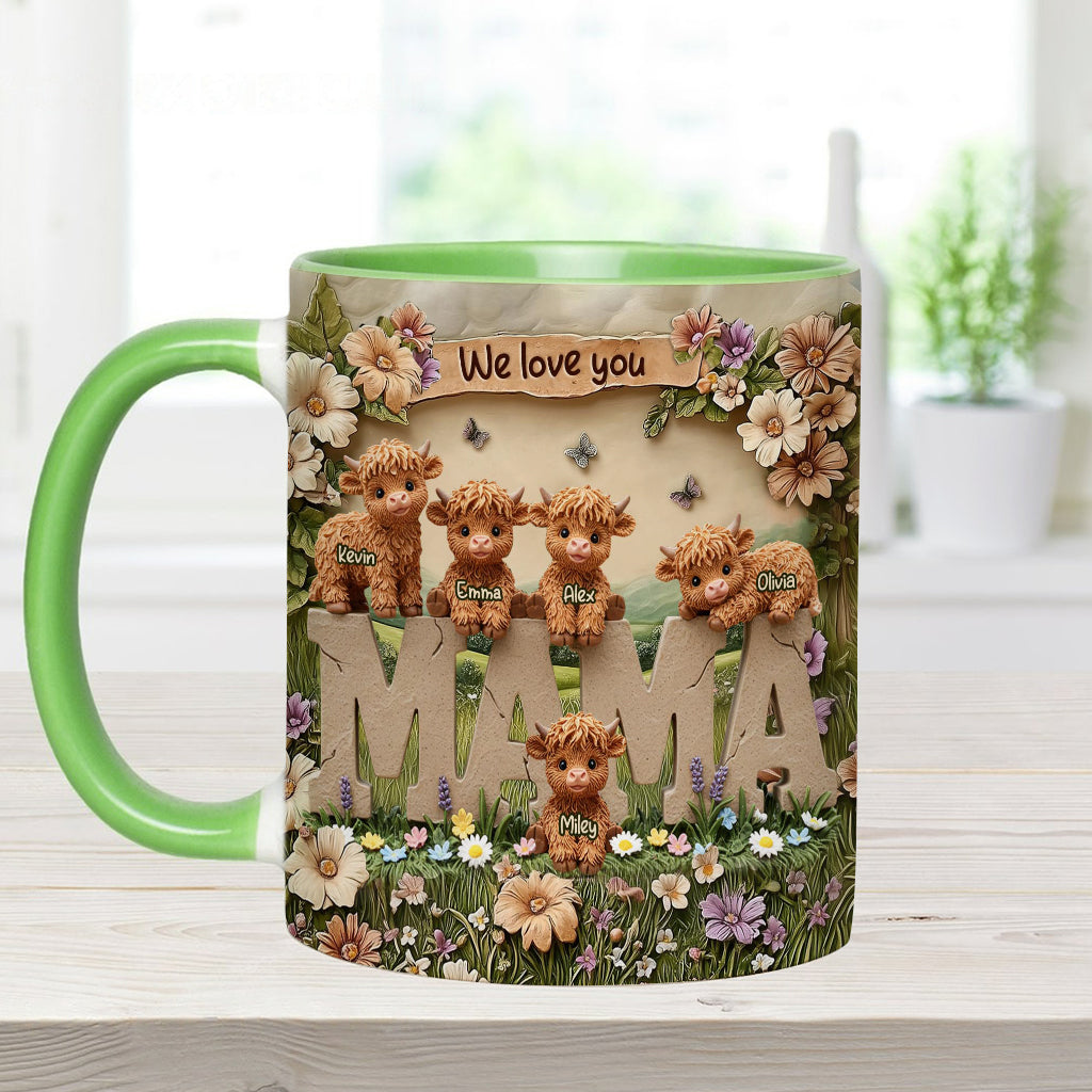 Cute Highland Cow Mama - Personalized Mother Accent Mug