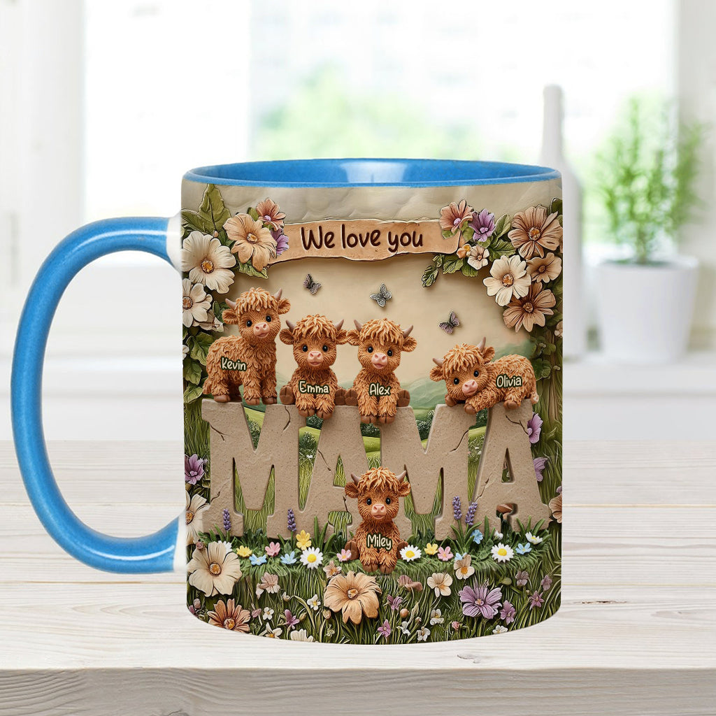 Cute Highland Cow Mama - Personalized Mother Accent Mug