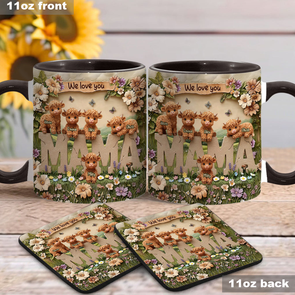 Cute Highland Cow Mama - Personalized Mother Accent Mug