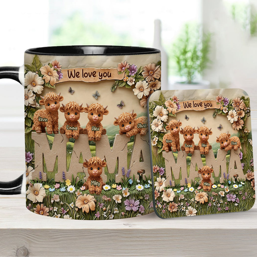 Cute Highland Cow Mama - Personalized Mother Accent Mug