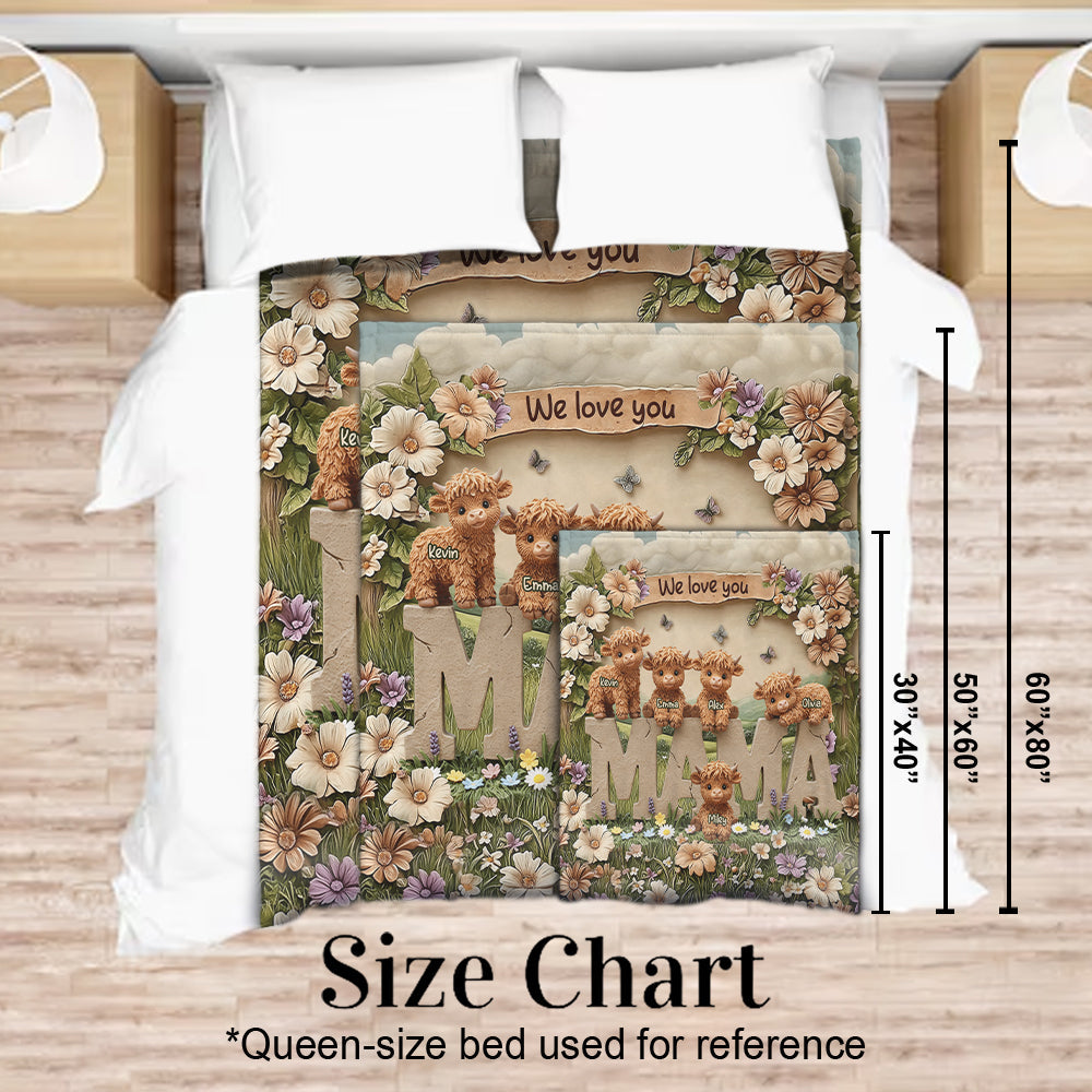 Couverture personnalisée « Maman vache des Highlands », grand-mère ou maman - Couverture pour maman