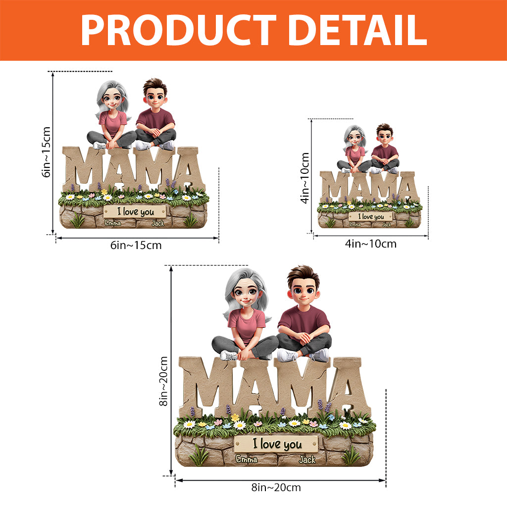 We Love You Mama - Personalized Mother Custom Shaped Acrylic Plaque