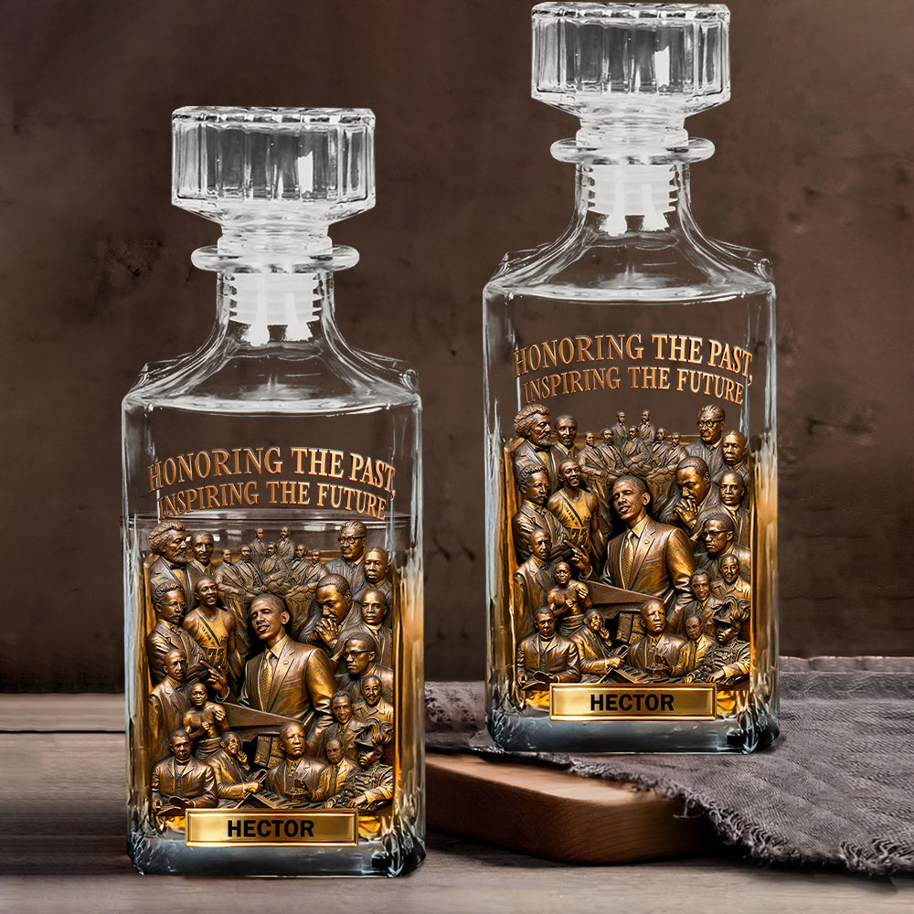 Mois de l'histoire des Noirs - Coffret de carafe à whisky afro-américaine personnalisée