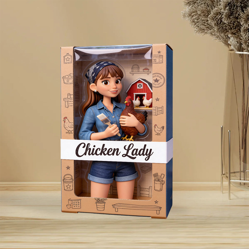 Chicken Lady - Plaque acrylique personnalisée en forme de poulet