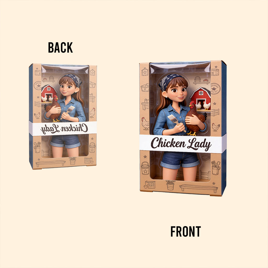 Chicken Lady - Plaque acrylique personnalisée en forme de poulet