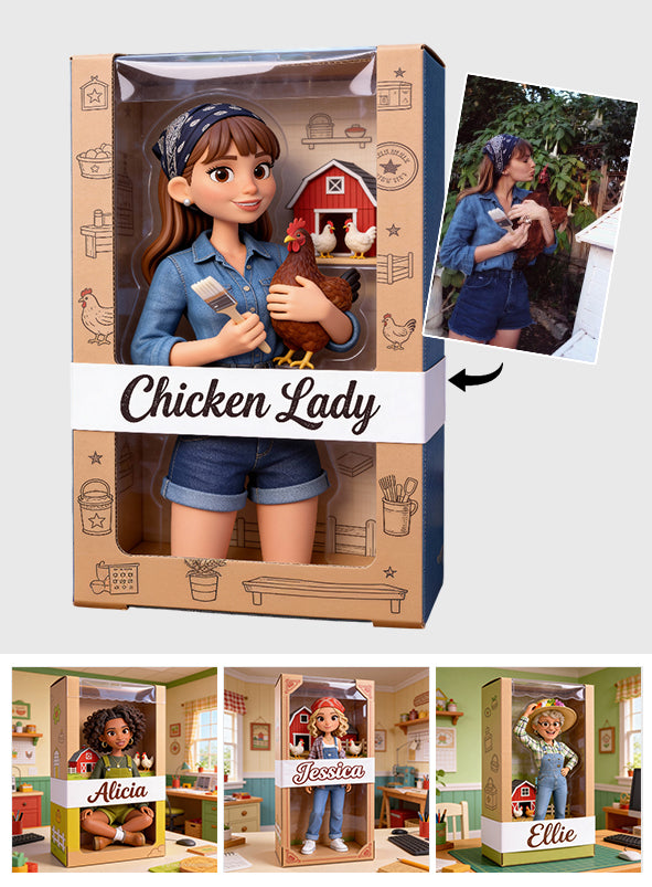 Chicken Lady - Plaque acrylique personnalisée en forme de poulet