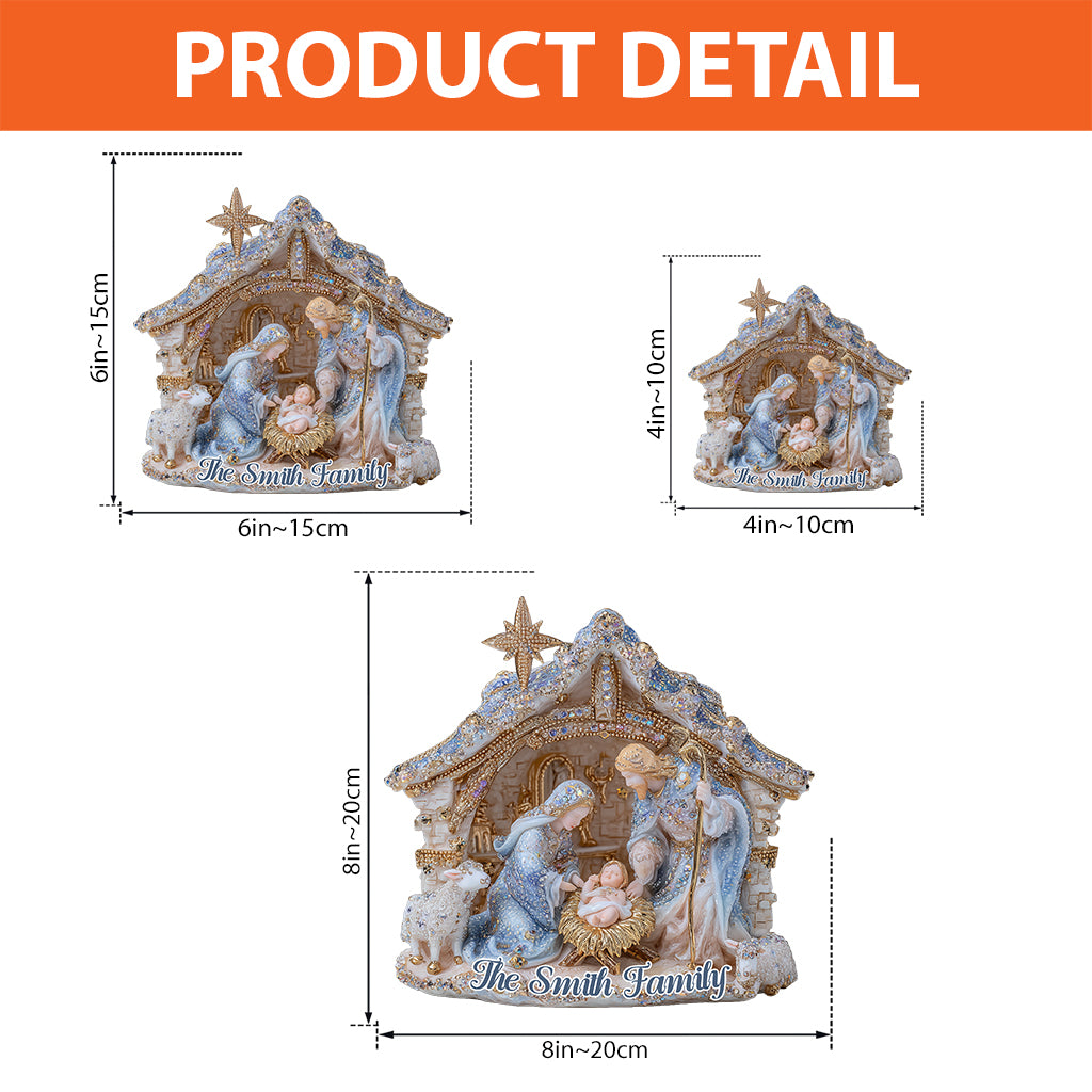 Crèche - Plaque acrylique chrétienne personnalisée en forme de jaquette