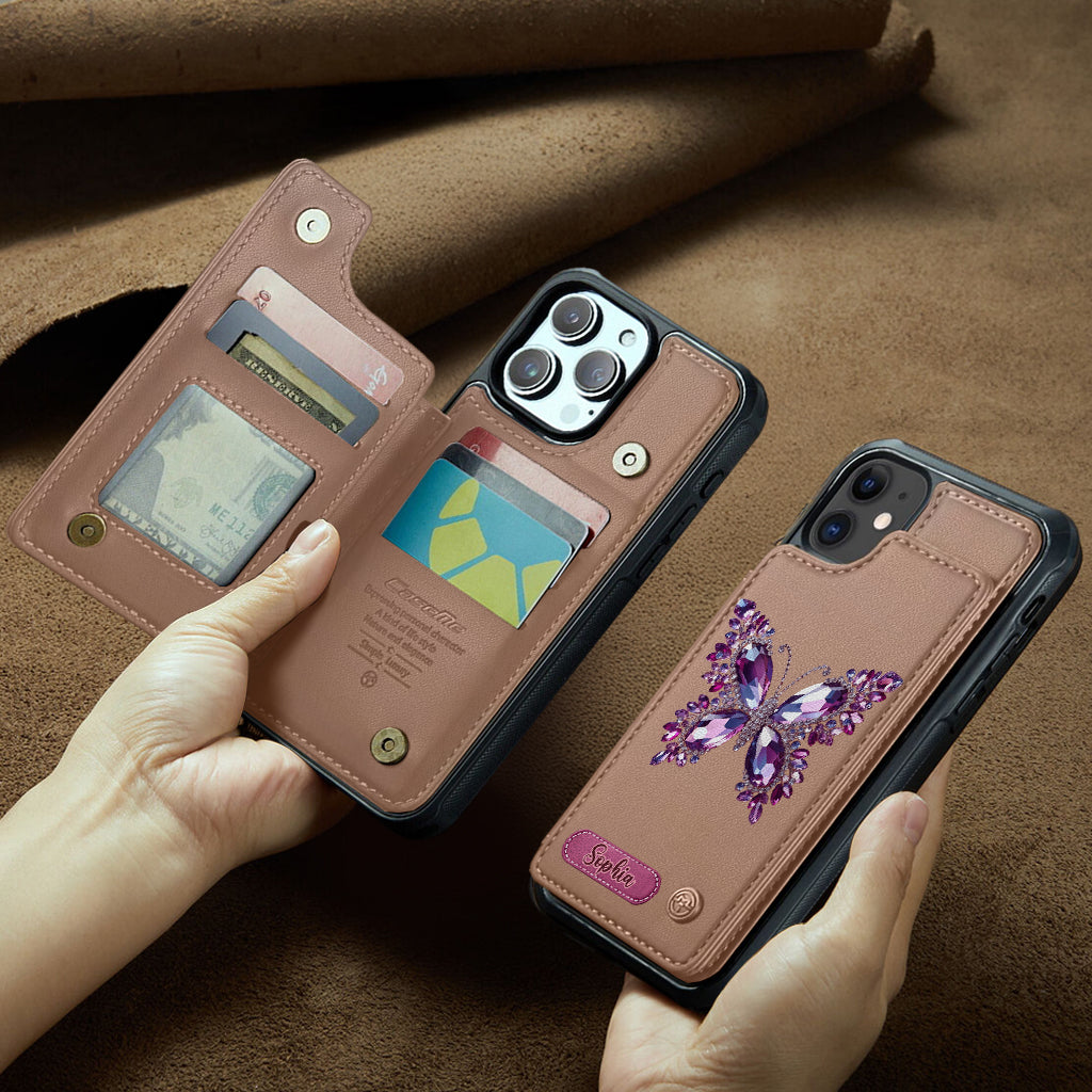 Magnifique papillon - Étui portefeuille personnalisé pour téléphone avec papillon