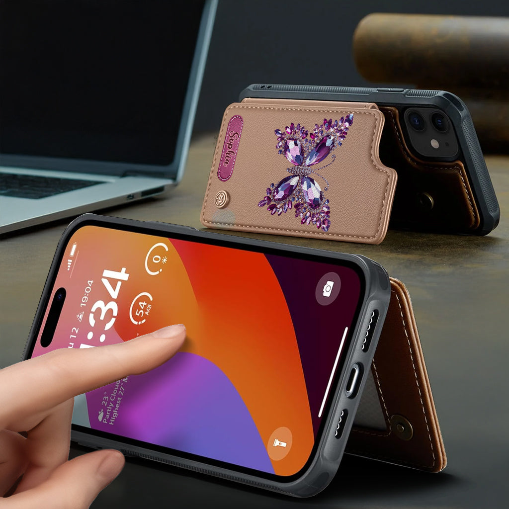 Magnifique papillon - Étui portefeuille personnalisé pour téléphone avec papillon