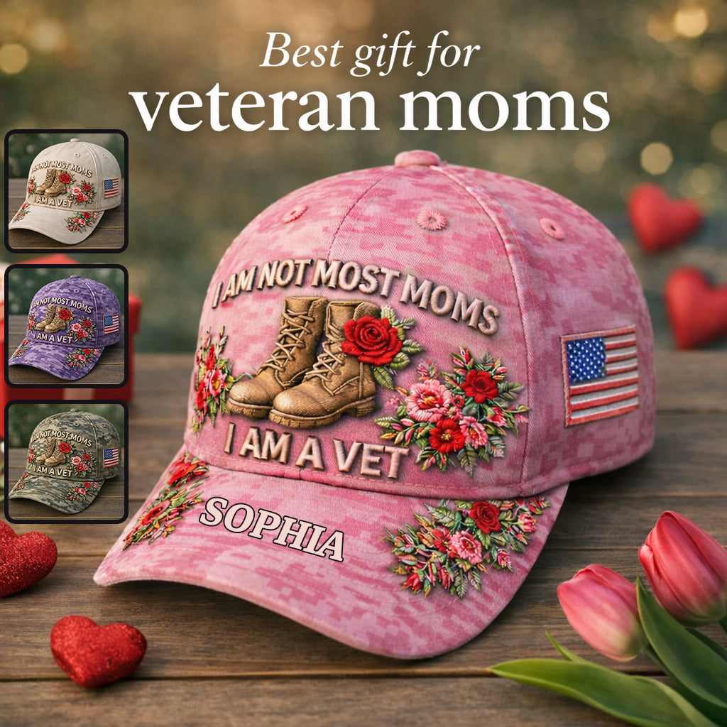 Cadeau pour Maman Vétéran - Casquette Classique Personnalisée