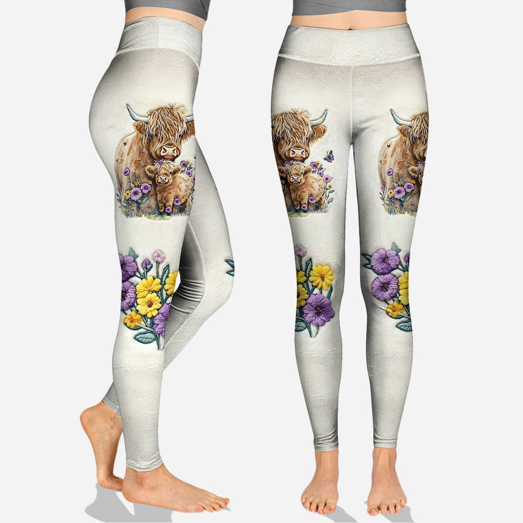 J'adore les vaches des Highlands ! Sweat à capuche et legging personnalisés « Vache des Highlands ».