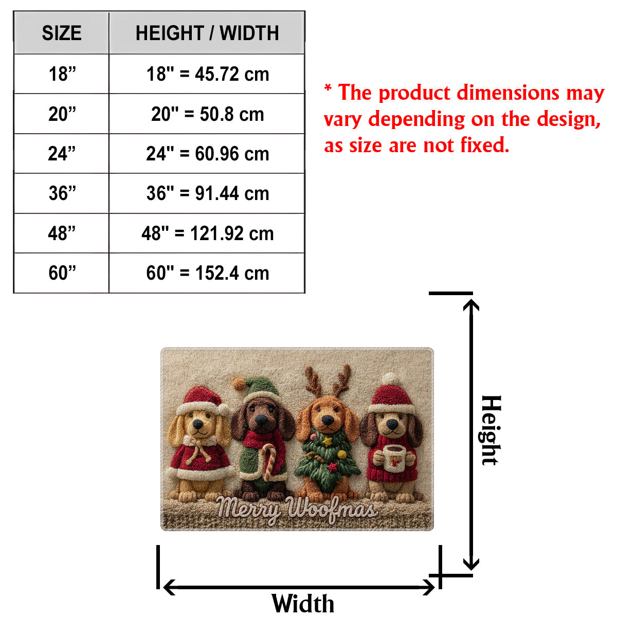 Tapis de Noël personnalisé pour chien - Tapis antidérapant à motif chien