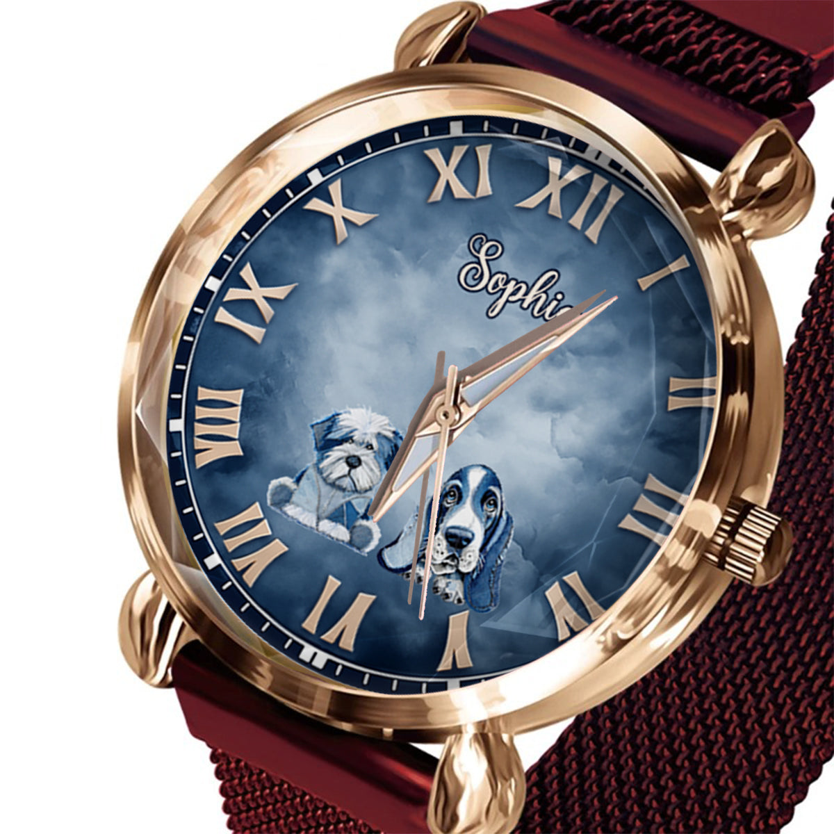 Gift for Dog Mom - Personalized Dog Women Hand Watch