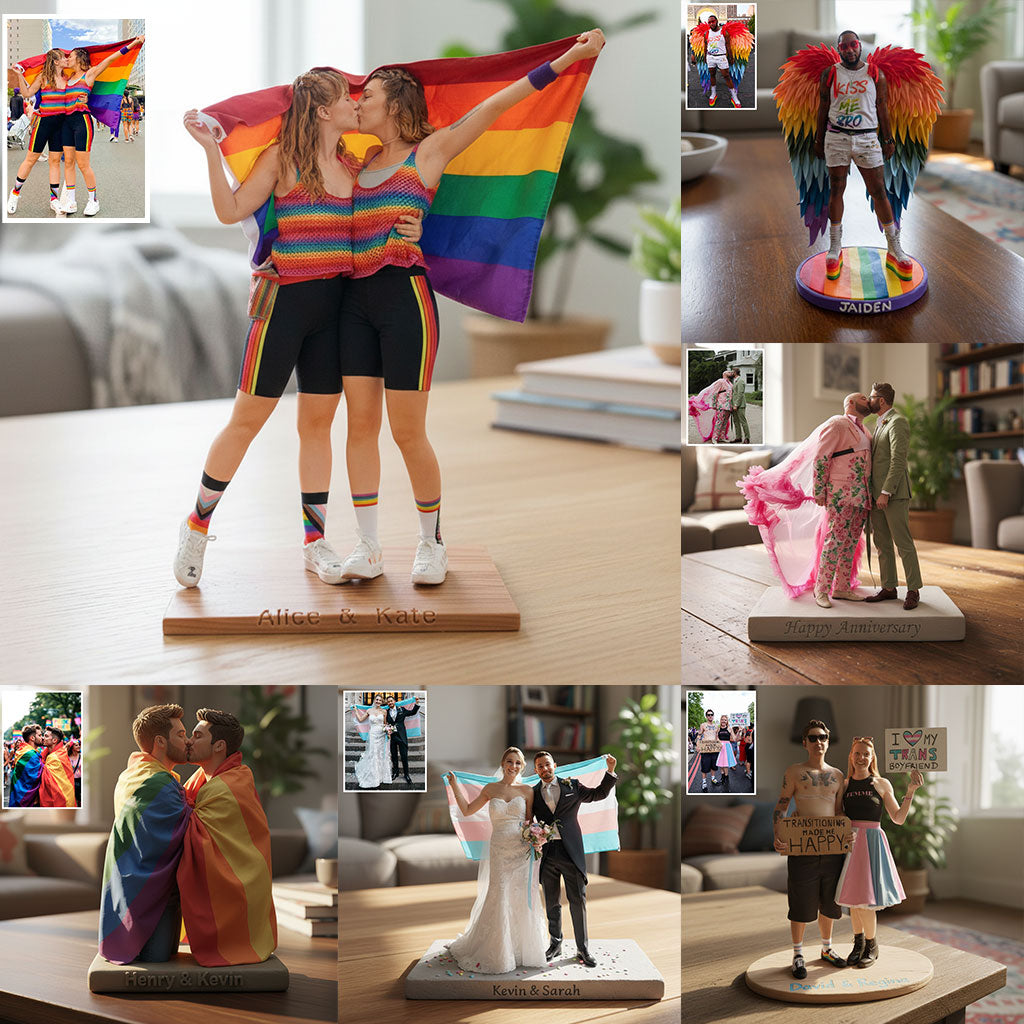 Cadeau Couple Photo Personnalisé - Plaque Acrylique LGBT Personnalisée