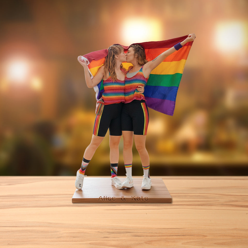 Cadeau Couple Photo Personnalisé - Plaque Acrylique LGBT Personnalisée