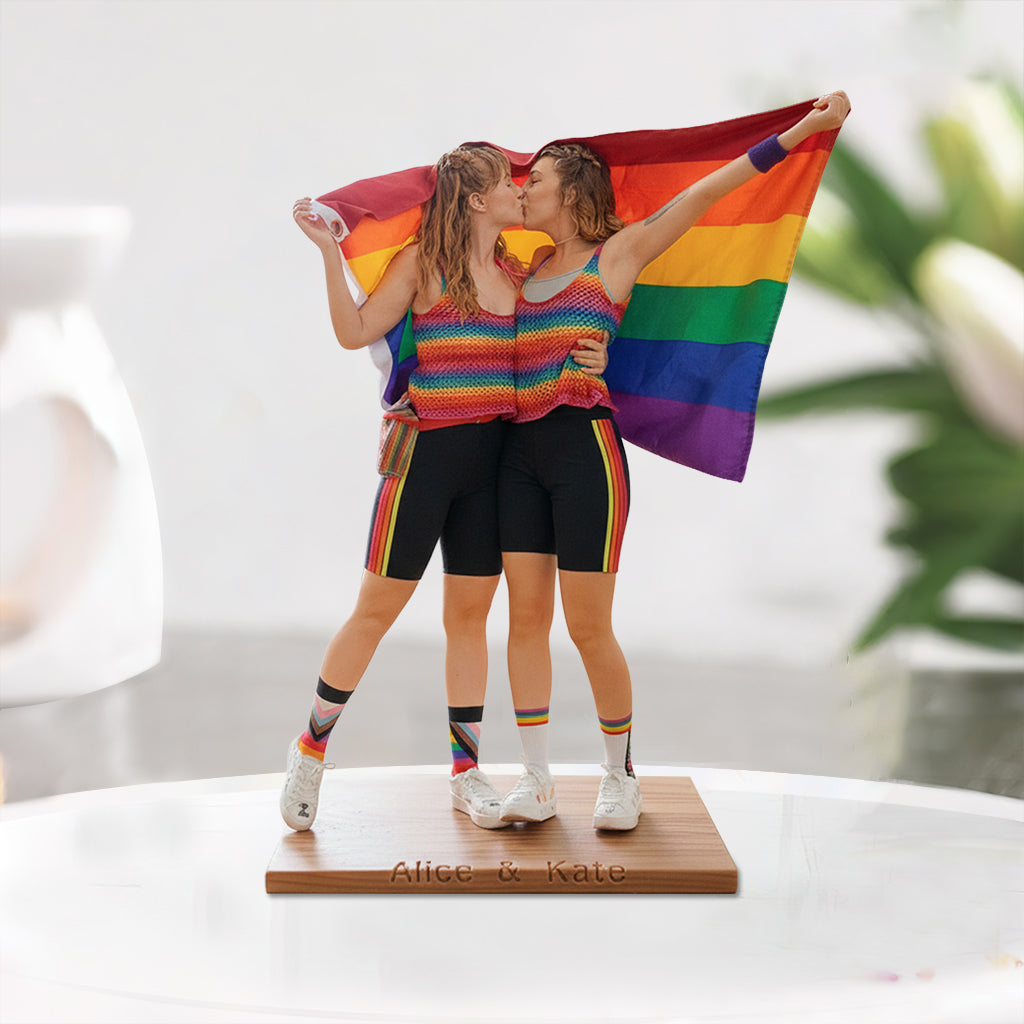 Cadeau Couple Photo Personnalisé - Plaque Acrylique LGBT Personnalisée