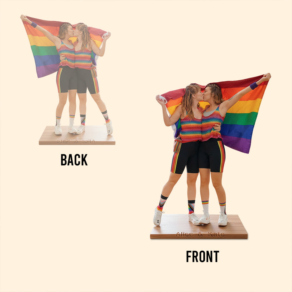 Cadeau Couple Photo Personnalisé - Plaque Acrylique LGBT Personnalisée