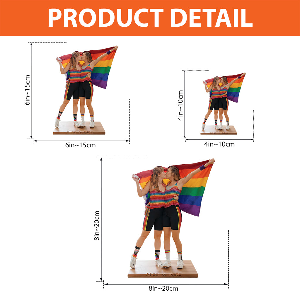 Cadeau Couple Photo Personnalisé - Plaque Acrylique LGBT Personnalisée