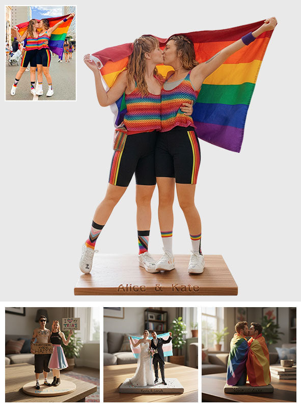 Cadeau Couple Photo Personnalisé - Plaque Acrylique LGBT Personnalisée