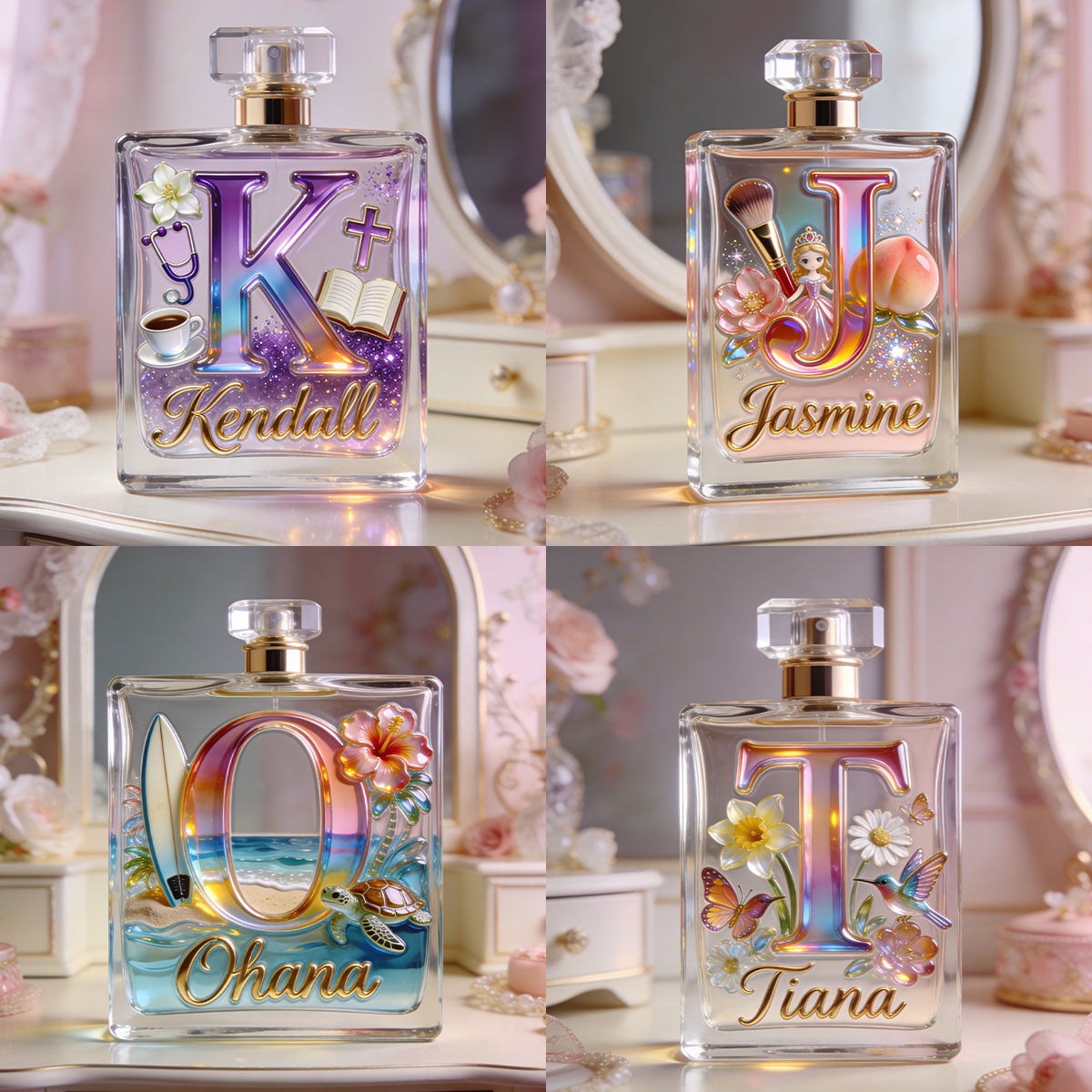Initial Letter Aesthetic - Personalized Self Love Refillable Perfume Bottle