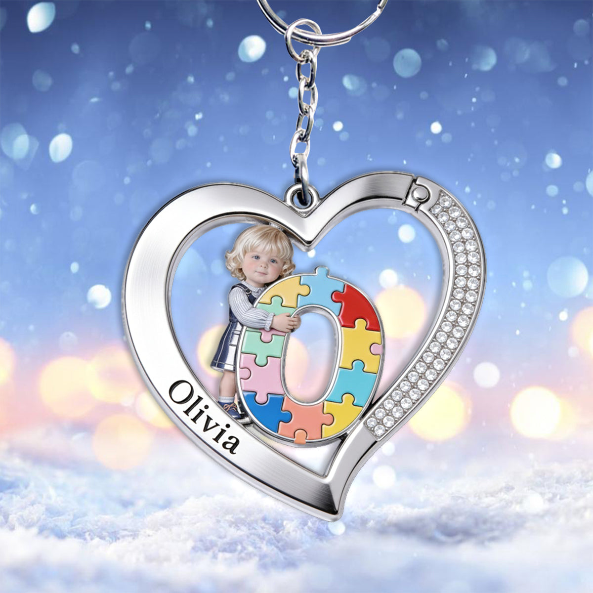 Lettre sur l'autisme - Porte-clés personnalisé pour la sensibilisation à l'autisme