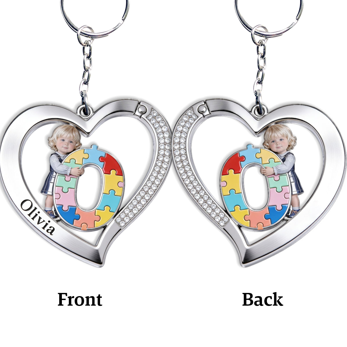 Lettre sur l'autisme - Porte-clés personnalisé pour la sensibilisation à l'autisme