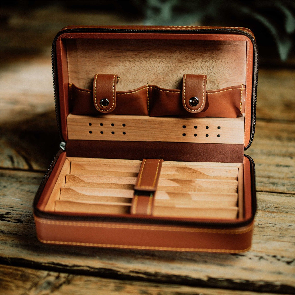 Whisky et cigares - Étui à cigares de voyage personnalisé