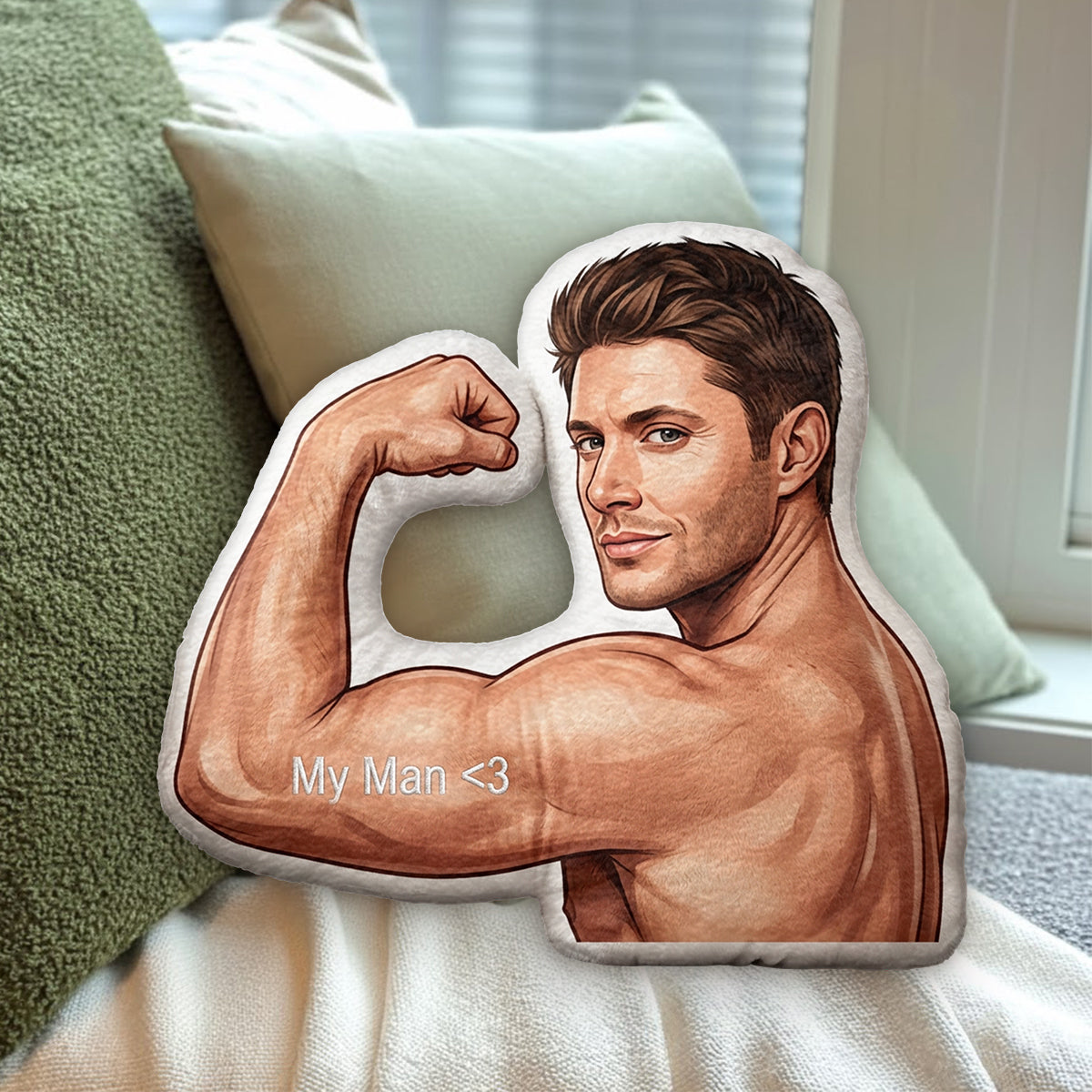 Cadeau Amusant Pour Couple - Coussin Personnalisé en Fourrure Synthétique