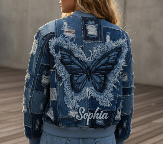 Restez sauvage Papillon - Veste bomber personnalisée papillon