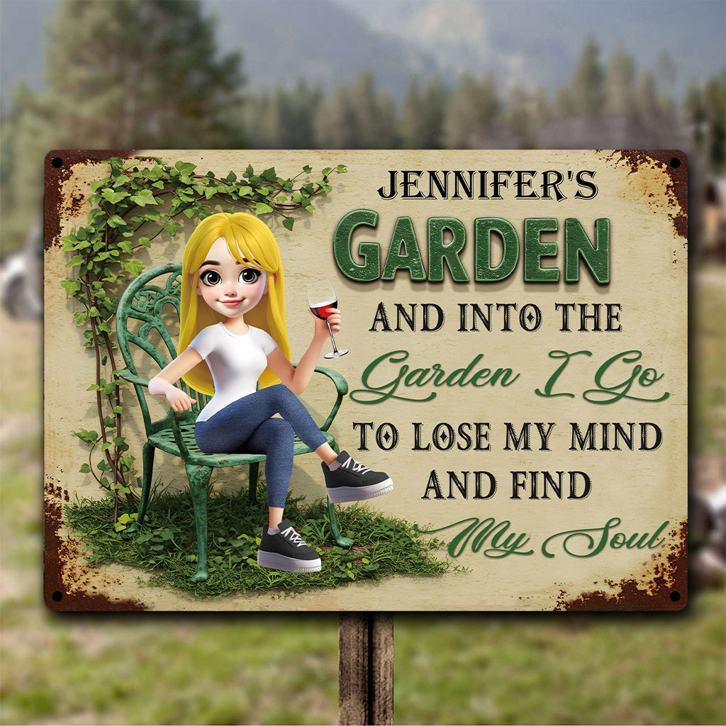 And Into The Garden I Go To Lose My Mind And Find My Soul - Personalized Graduation Rectangle Metal Sign