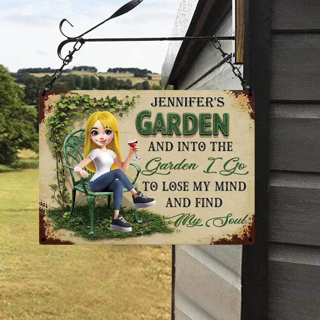 And Into The Garden I Go To Lose My Mind And Find My Soul - Personalized Graduation Rectangle Metal Sign