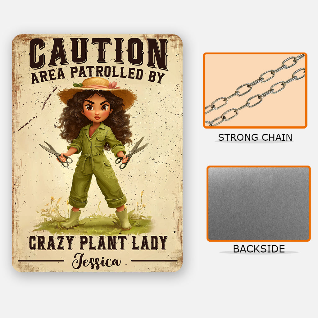 Passionnée de plantes - Panneau métallique rectangulaire personnalisé pour le jardinage