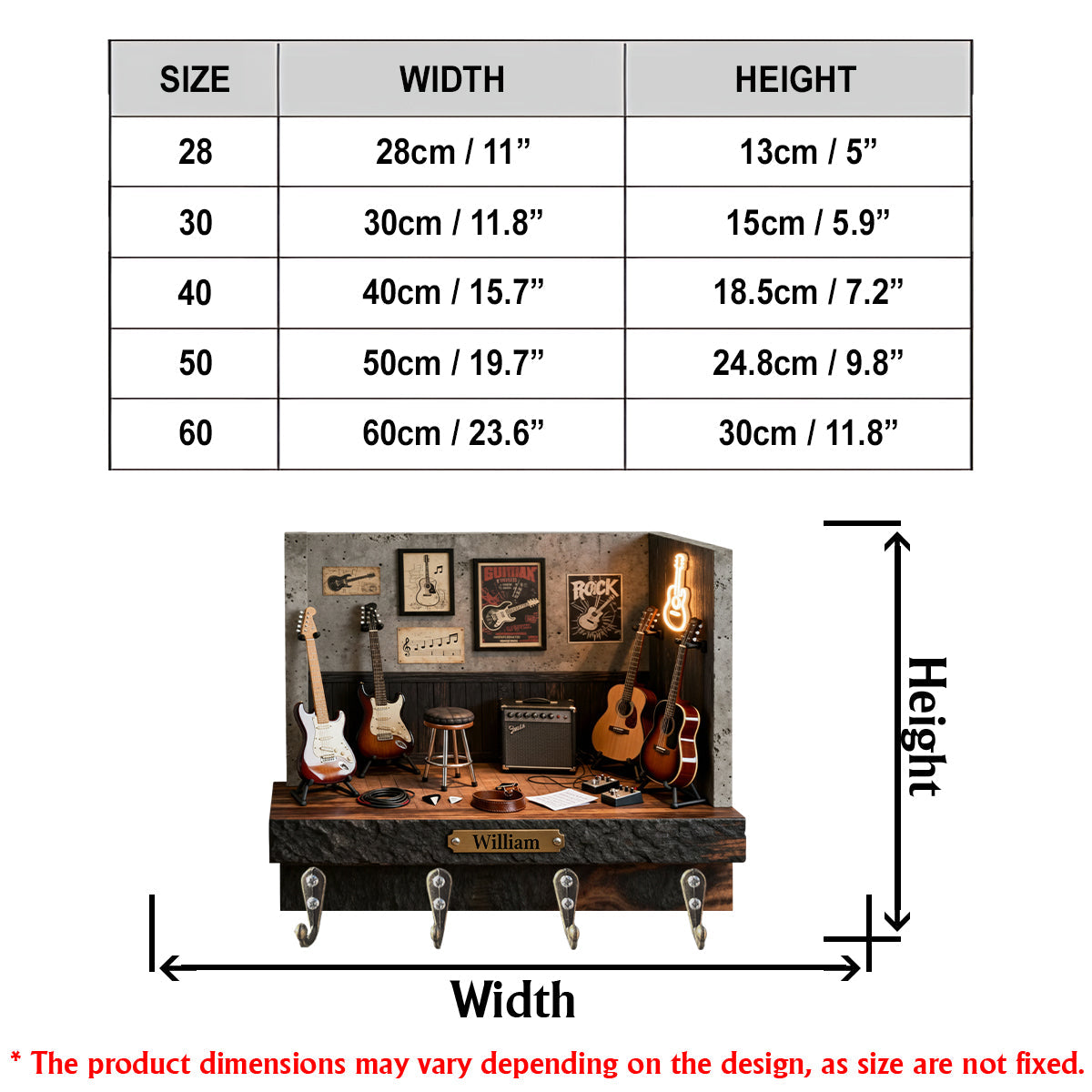 Support mural personnalisé pour guitare - Guitariste