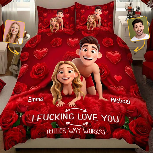 Funny Gift For Couple - Personalized Couple Quilt Set