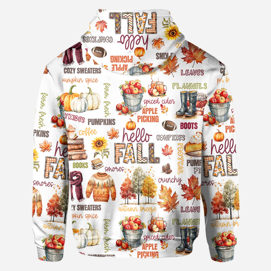 Hello Fall - Personalized Autumn All Over Shirt
