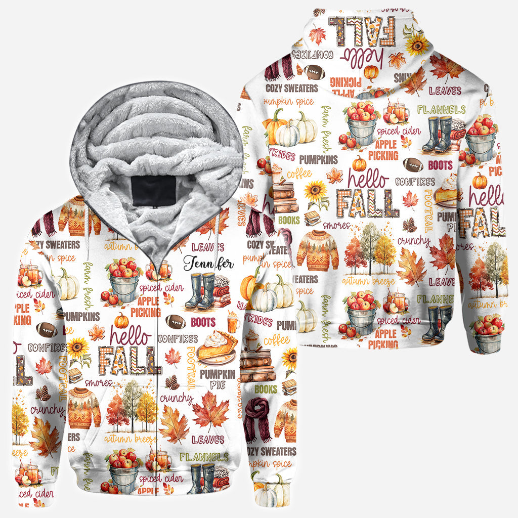 Hello Fall - Personalized Autumn All Over Shirt