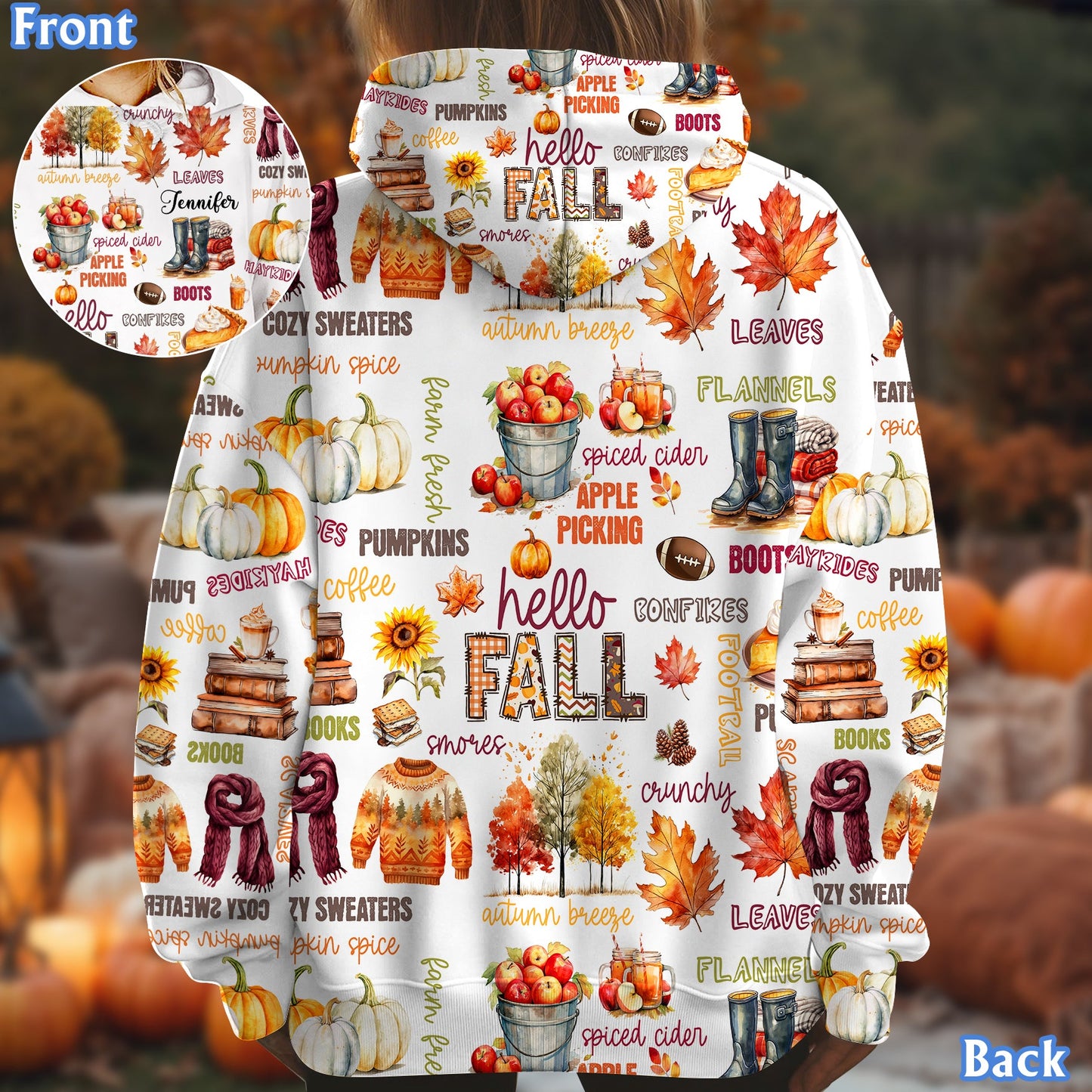 Hello Fall - Personalized Autumn All Over Shirt