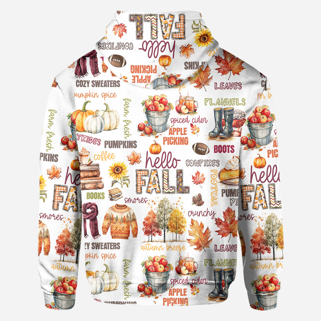 Hello Fall - Personalized Autumn All Over Shirt