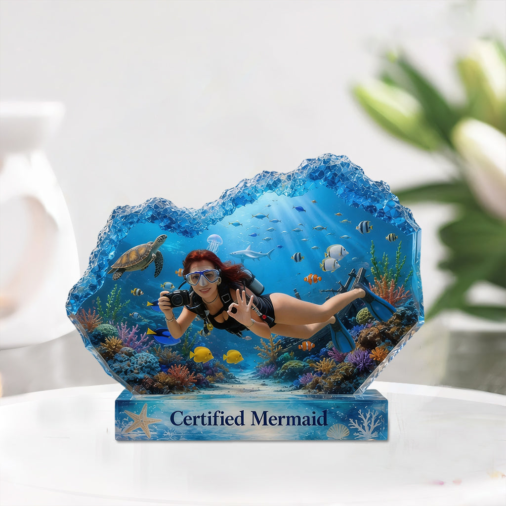 Cadeau pour Amoureux de la Mer - Plaque Acrylique Personnalisée de Plongée