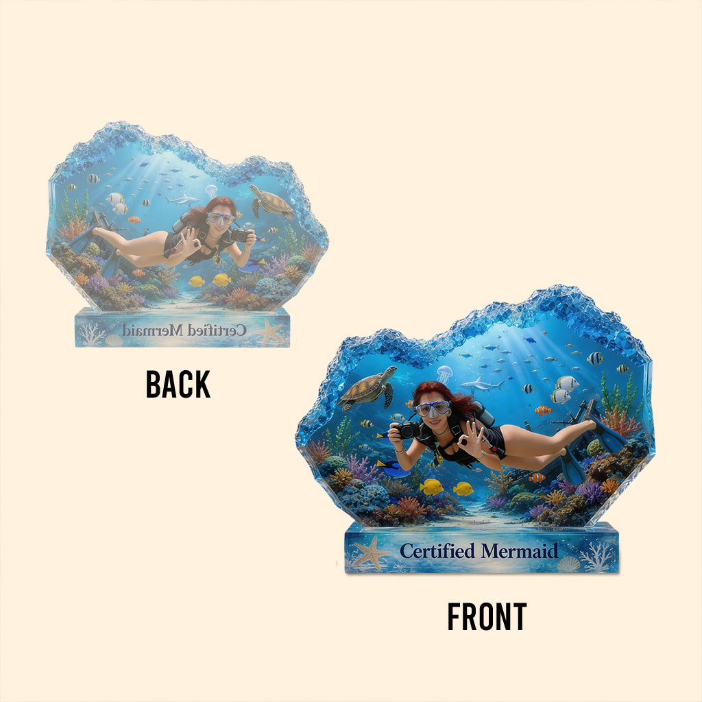 Cadeau pour Amoureux de la Mer - Plaque Acrylique Personnalisée de Plongée