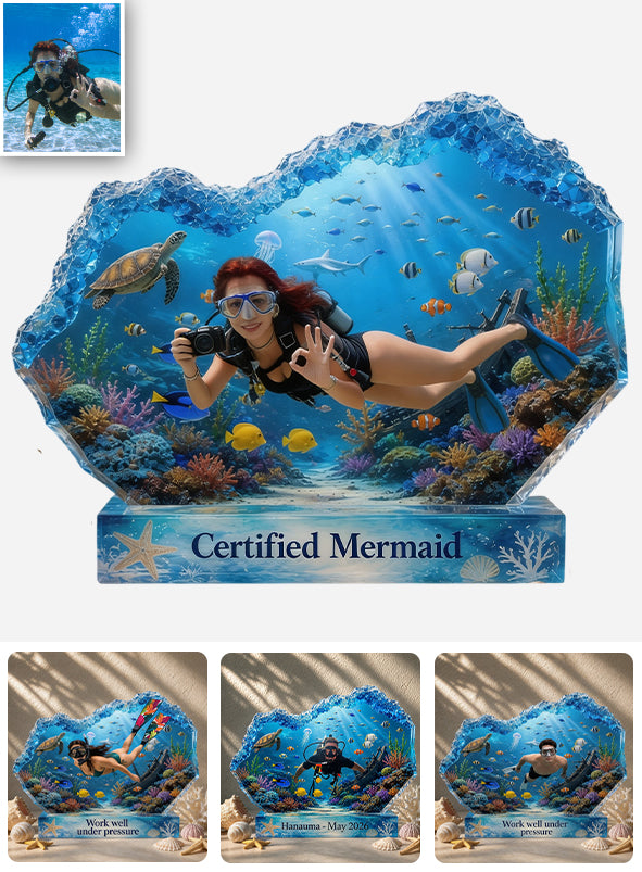 Cadeau pour Amoureux de la Mer - Plaque Acrylique Personnalisée de Plongée