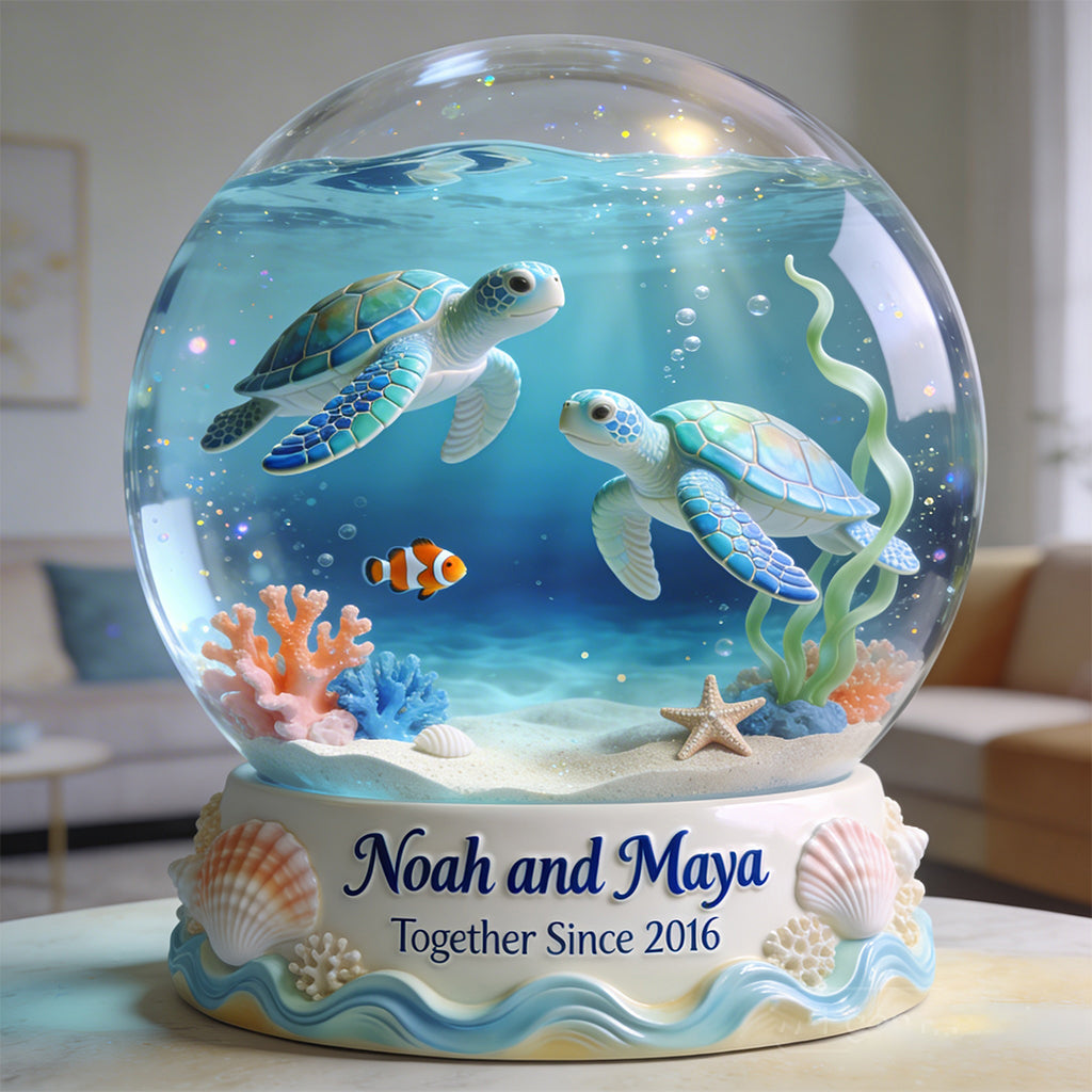 Turtle Couple - Personalized Turtle Custom Shaped Acrylic Plaque