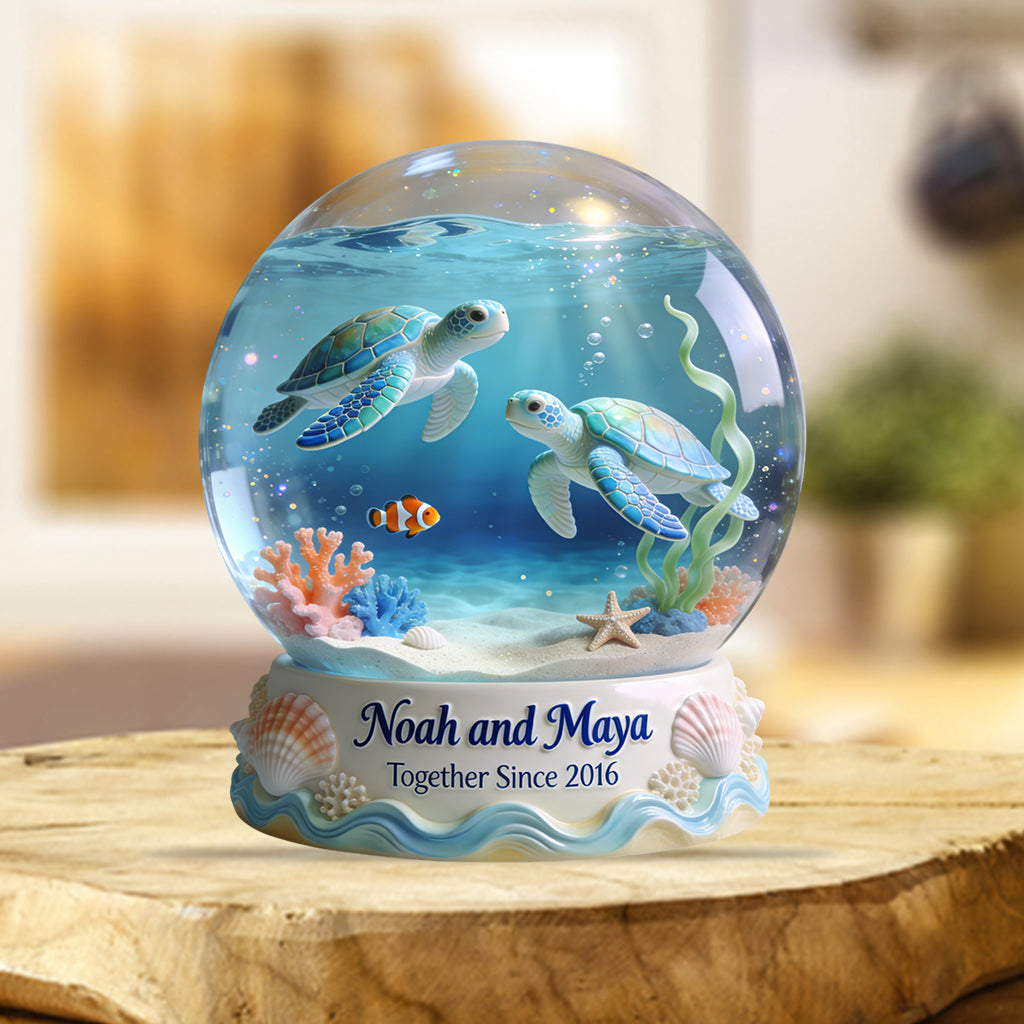 Turtle Couple - Personalized Turtle Custom Shaped Acrylic Plaque