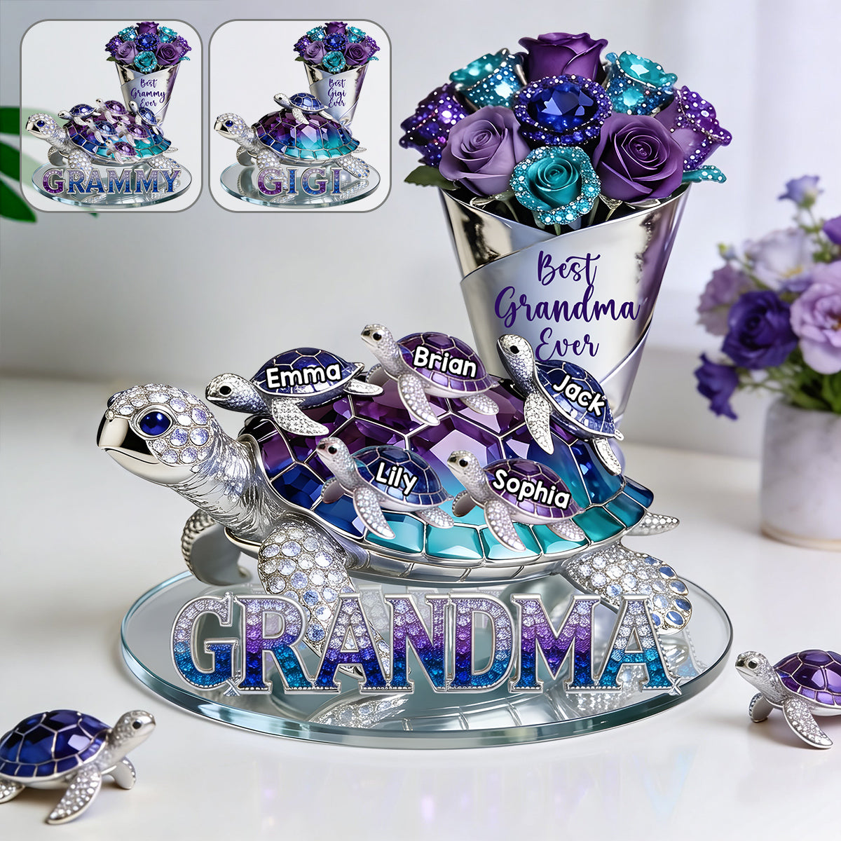 Perfect Gift For Mom, Grandma - Personalized Grandma Custom Shaped Acrylic Plaque