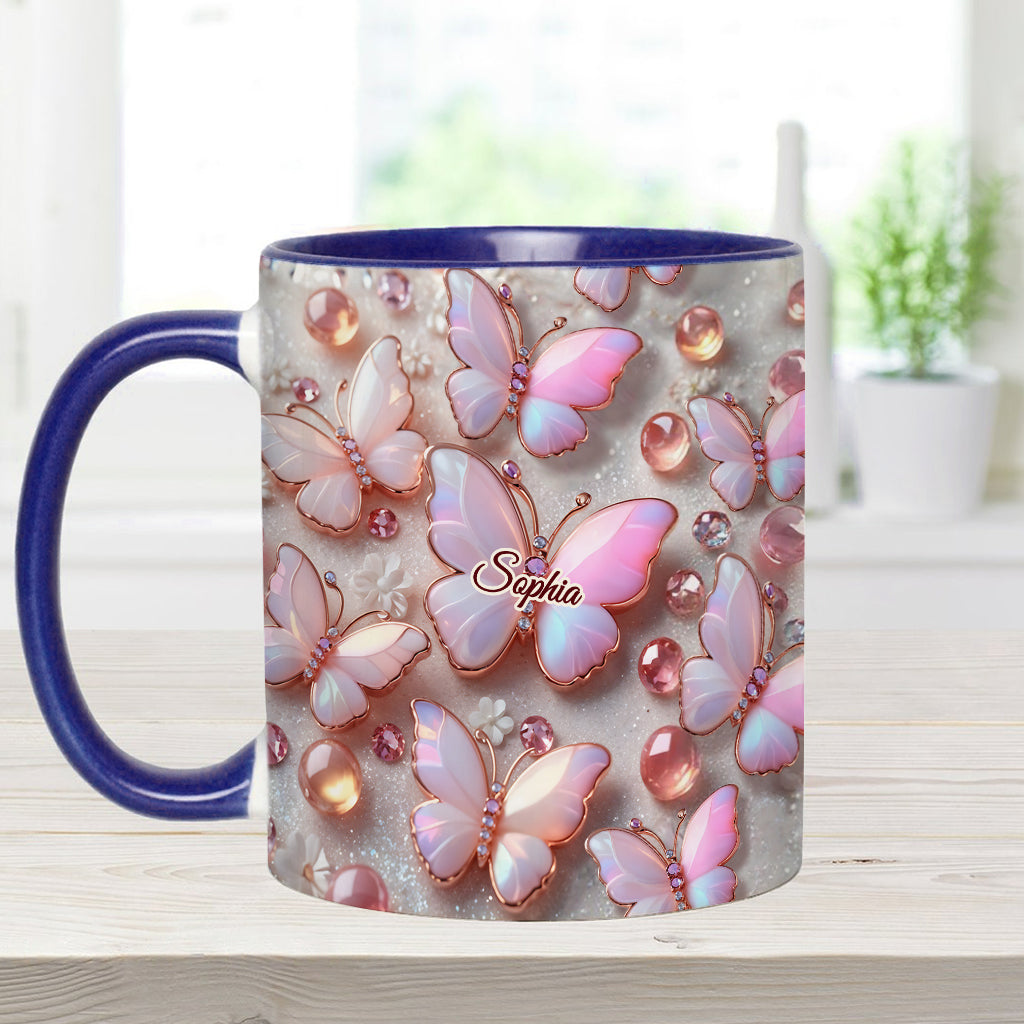 Stunning Butterflies - Personalized Butterfly Accent Mug