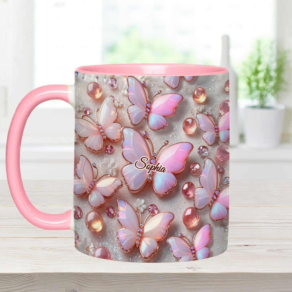 Stunning Butterflies - Personalized Butterfly Accent Mug